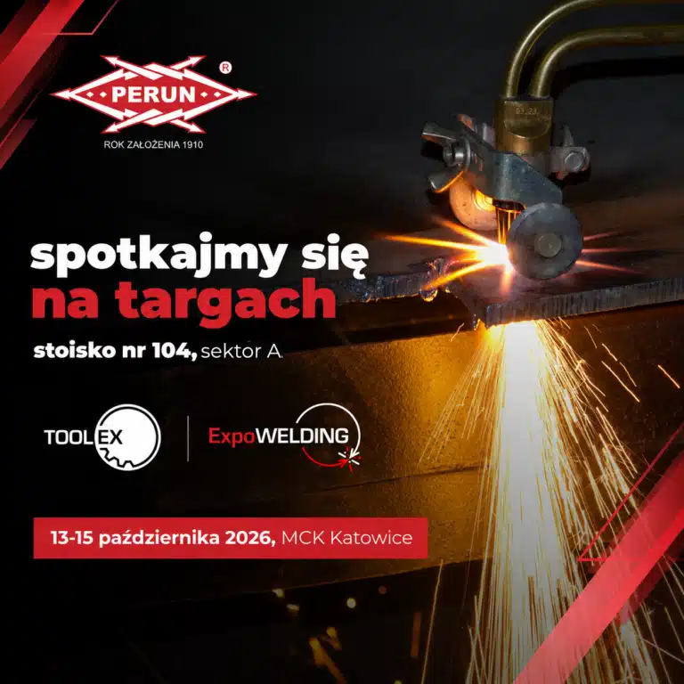 Zapowiedź udziału PERUN S.A. w targach ExpoWELDING i TOOLEX 2026, 13–15 października, stoisko 104 w strefie A.
